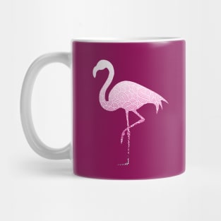 Ombre pink and white swirls doodles flamingo Mug